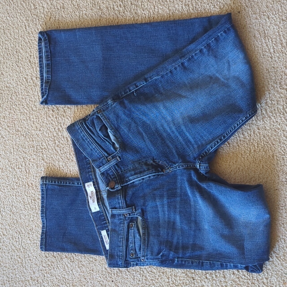 Hollister Women's Straight Leg Jeans - Deep Blue